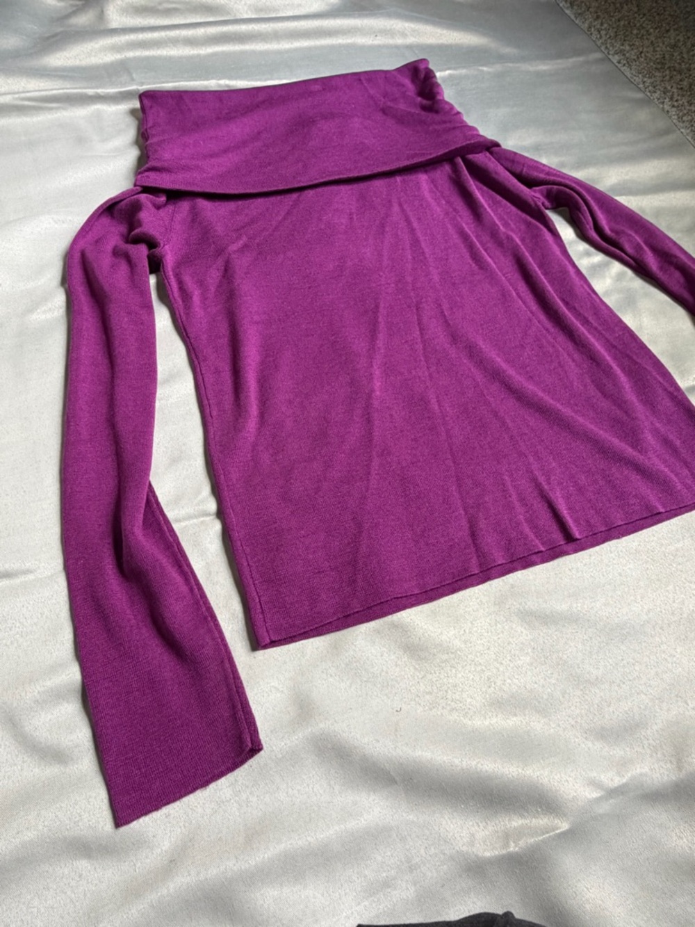NWT MM Lafleur Small Dae Top Purple Jasper Off Shoulder 100% Silk Jersey Evening - Picture 9 of 12